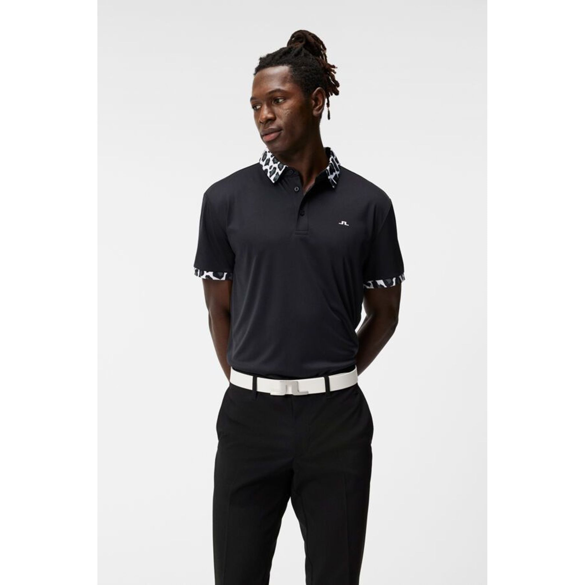 J. Lindeberg M Chapin Regular Polo Czarny Męski