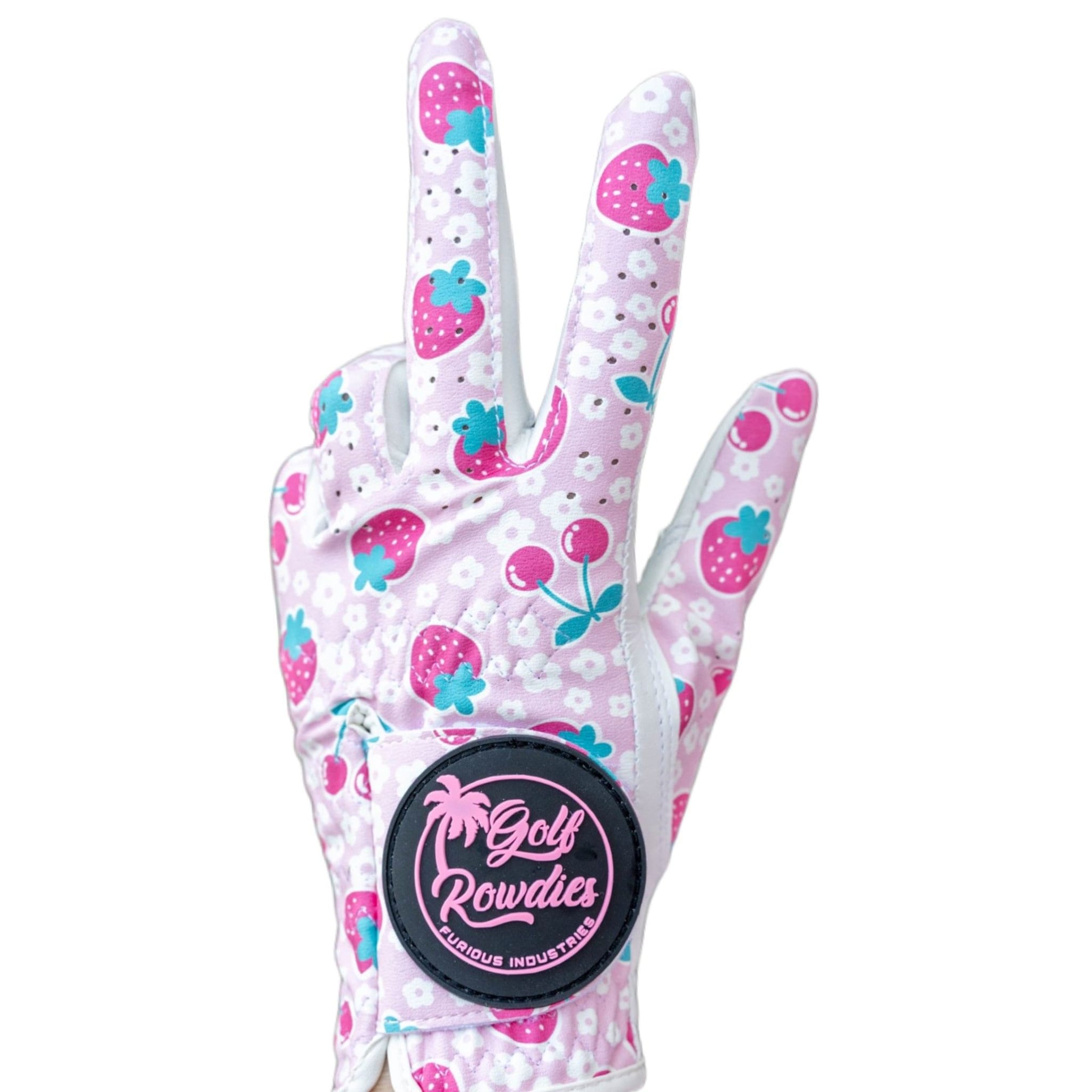 Rękawiczki Golf Rowdies Strawberry dla Pań
