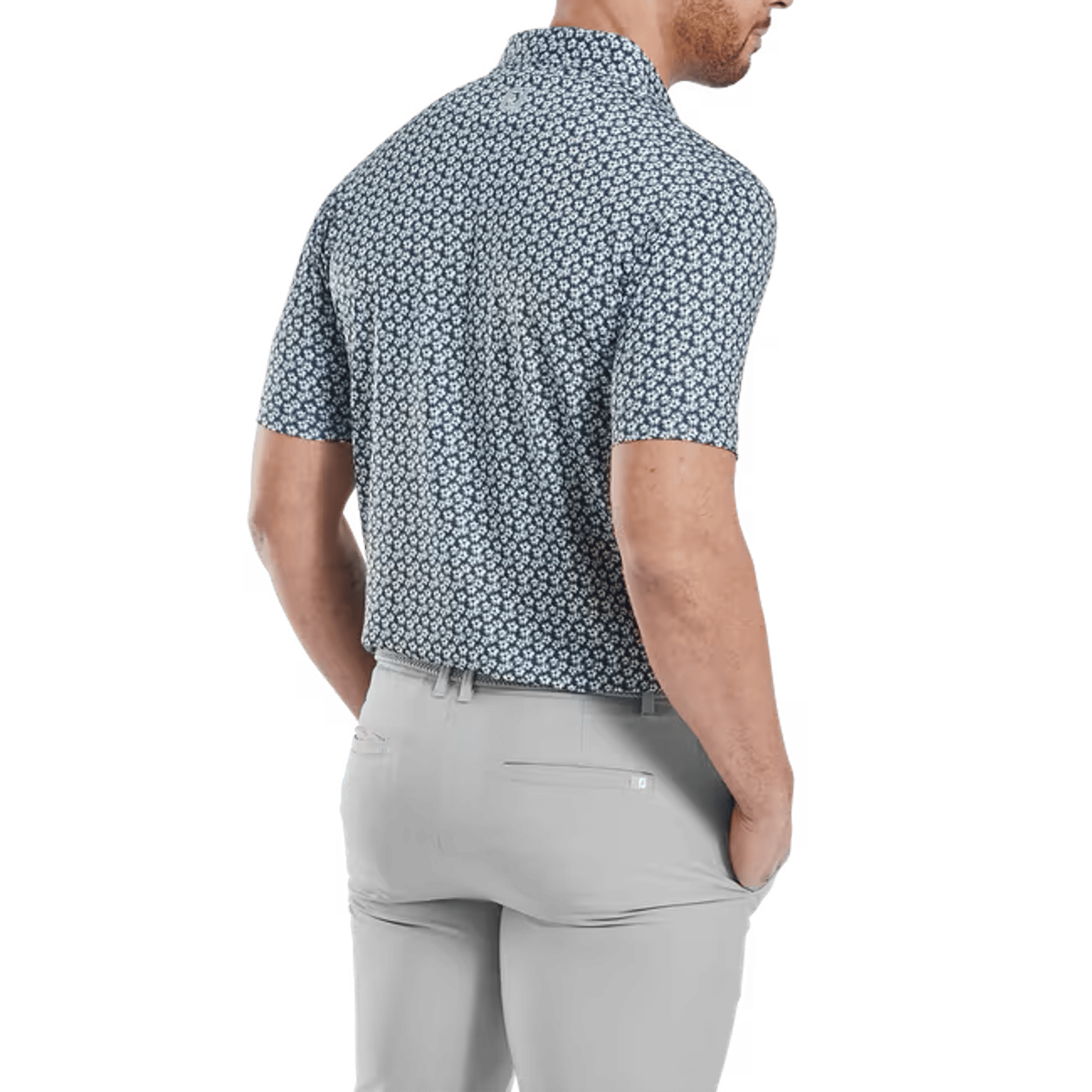 Footjoy Floral Sketch Print Lisle Polo Herren