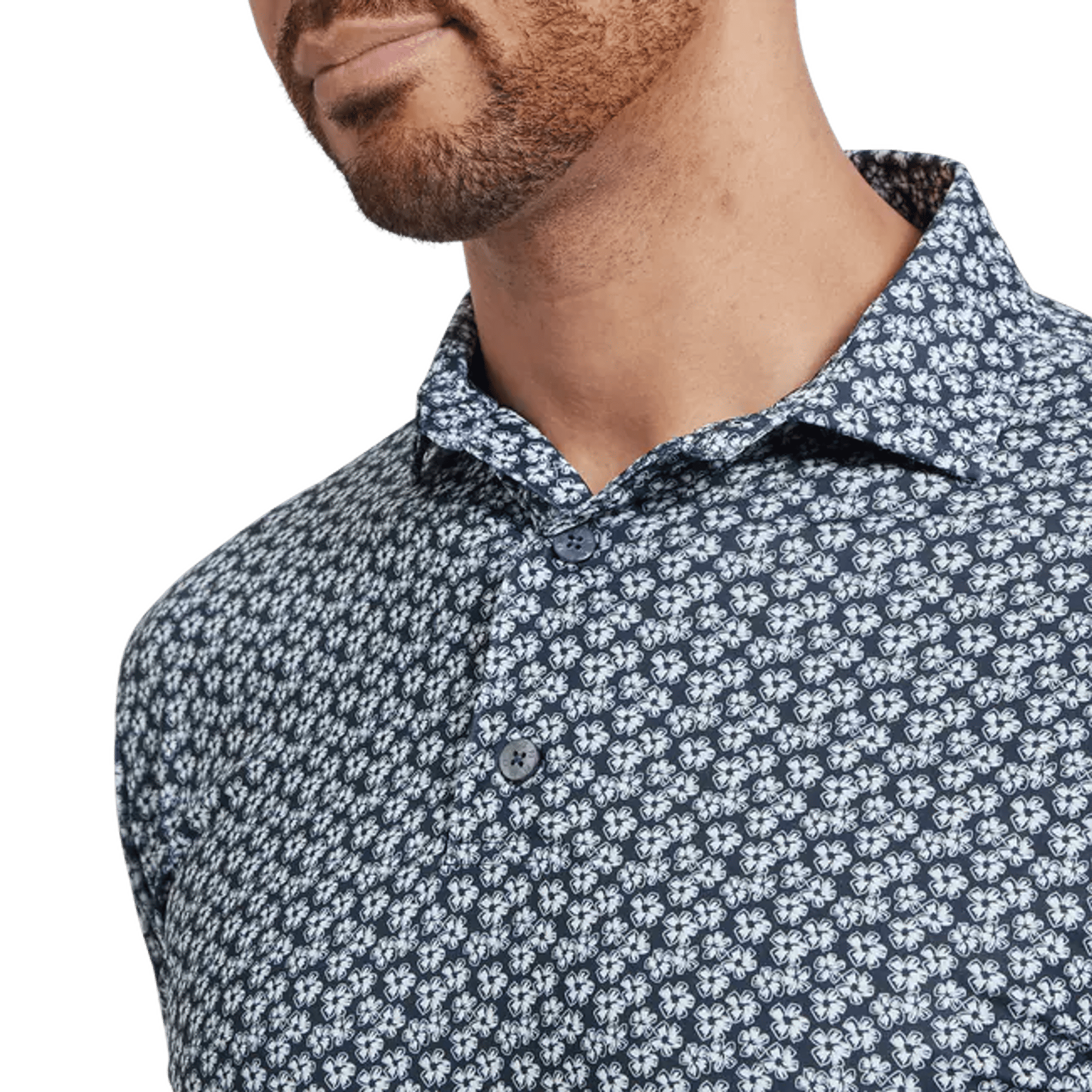 Footjoy Floral Sketch Print Lisle Polo Herren