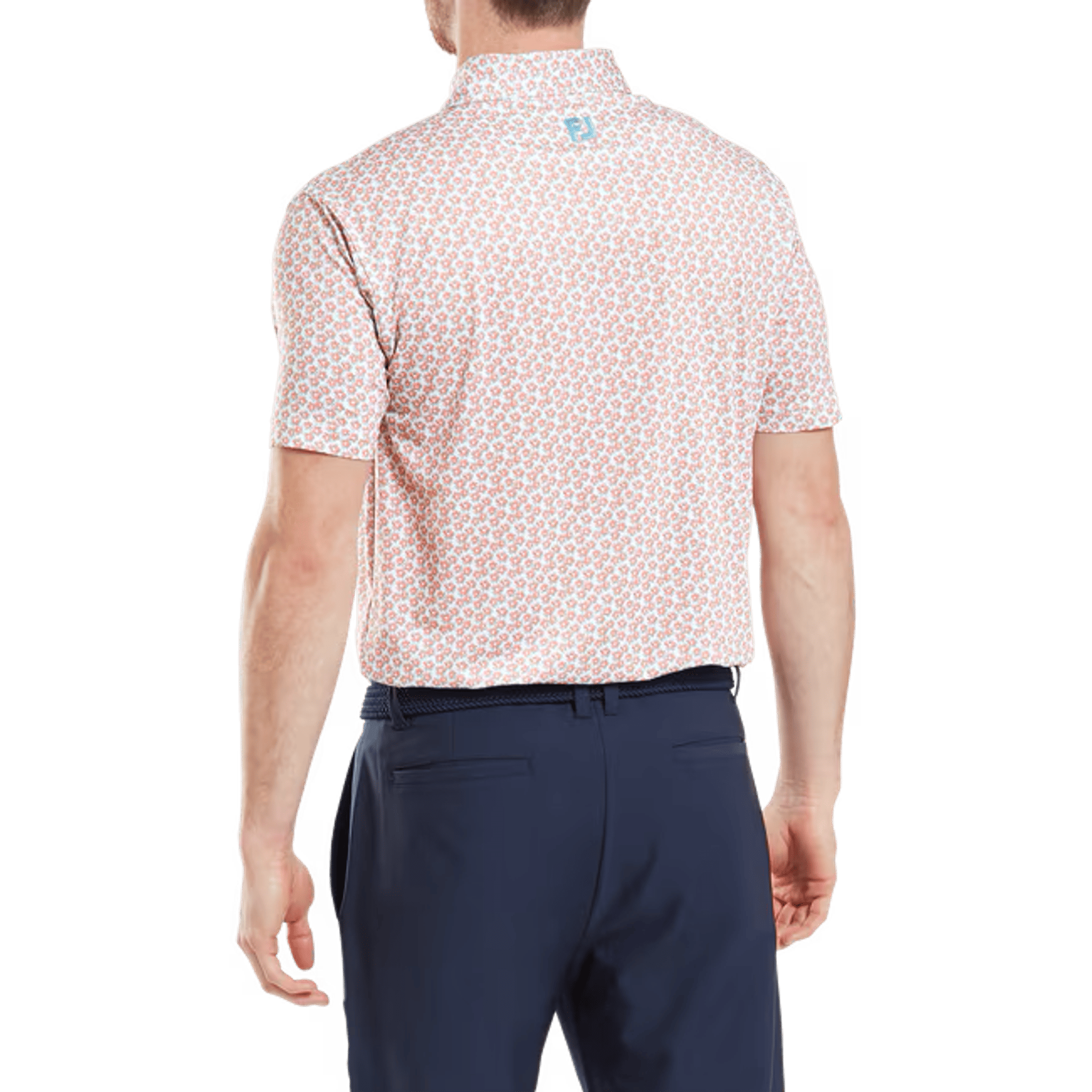 Footjoy Floral Sketch Print Lisle Polo Herren