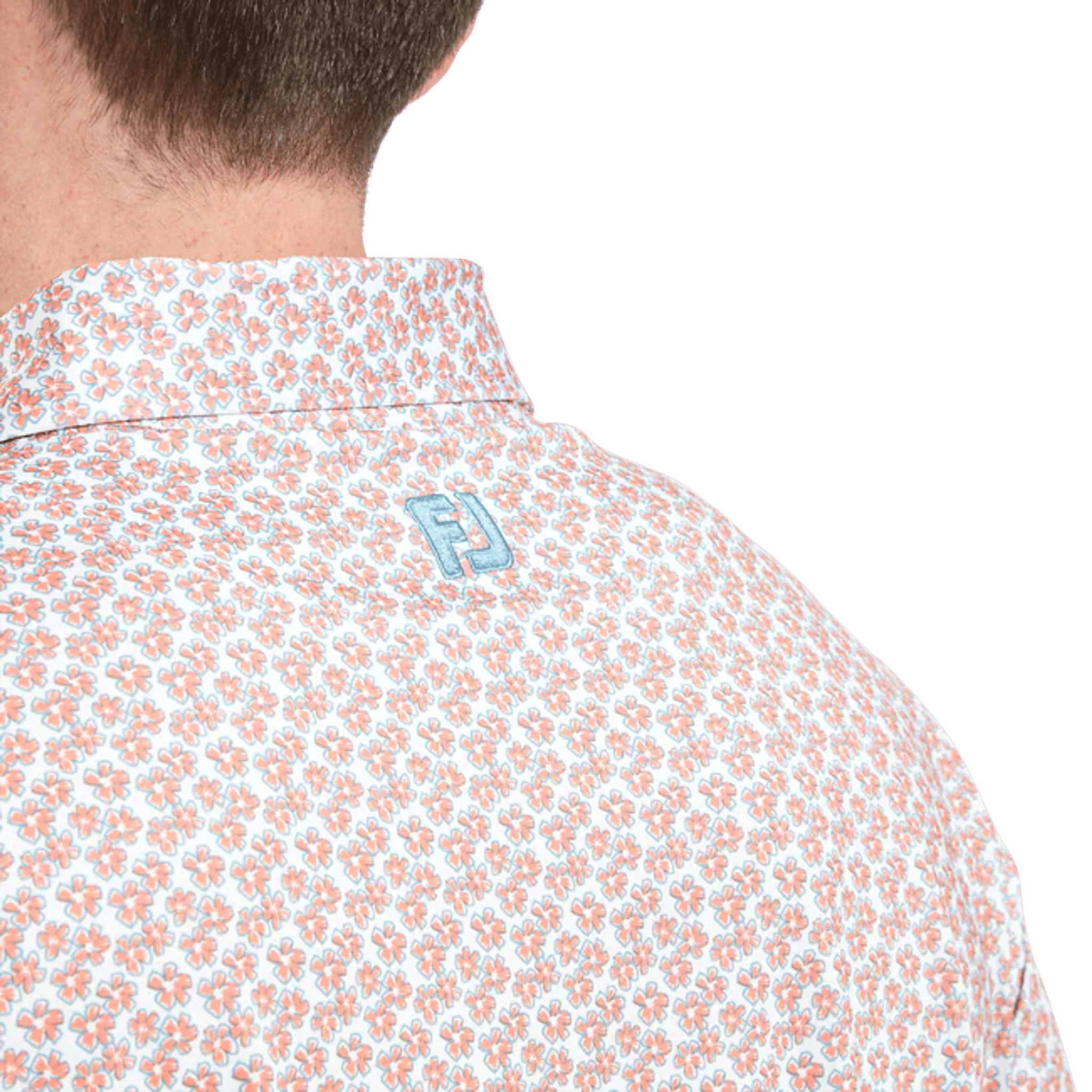 Footjoy Floral Sketch Print Lisle Polo Herren
