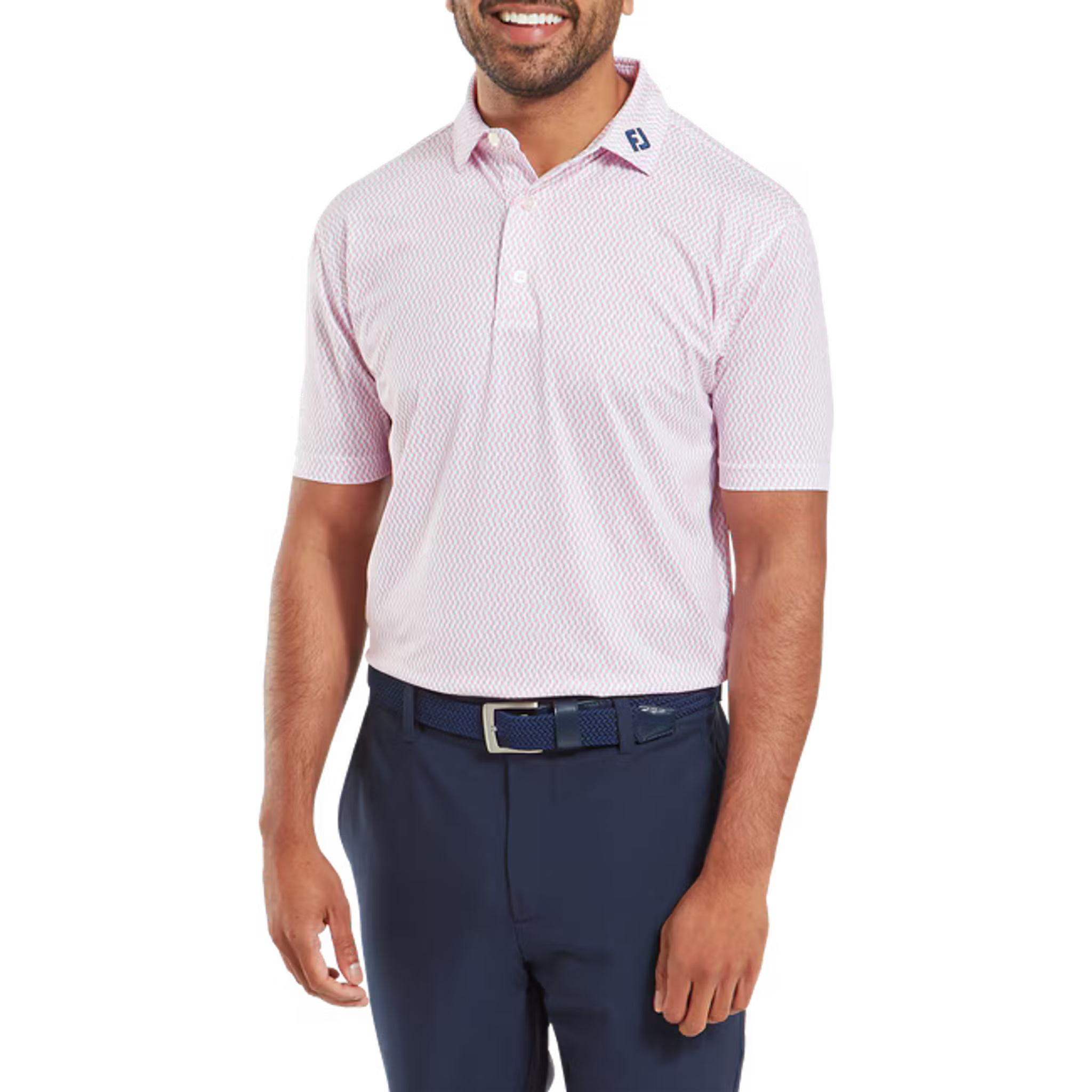 Footjoy Wiggle Print Lisle Polo Herren