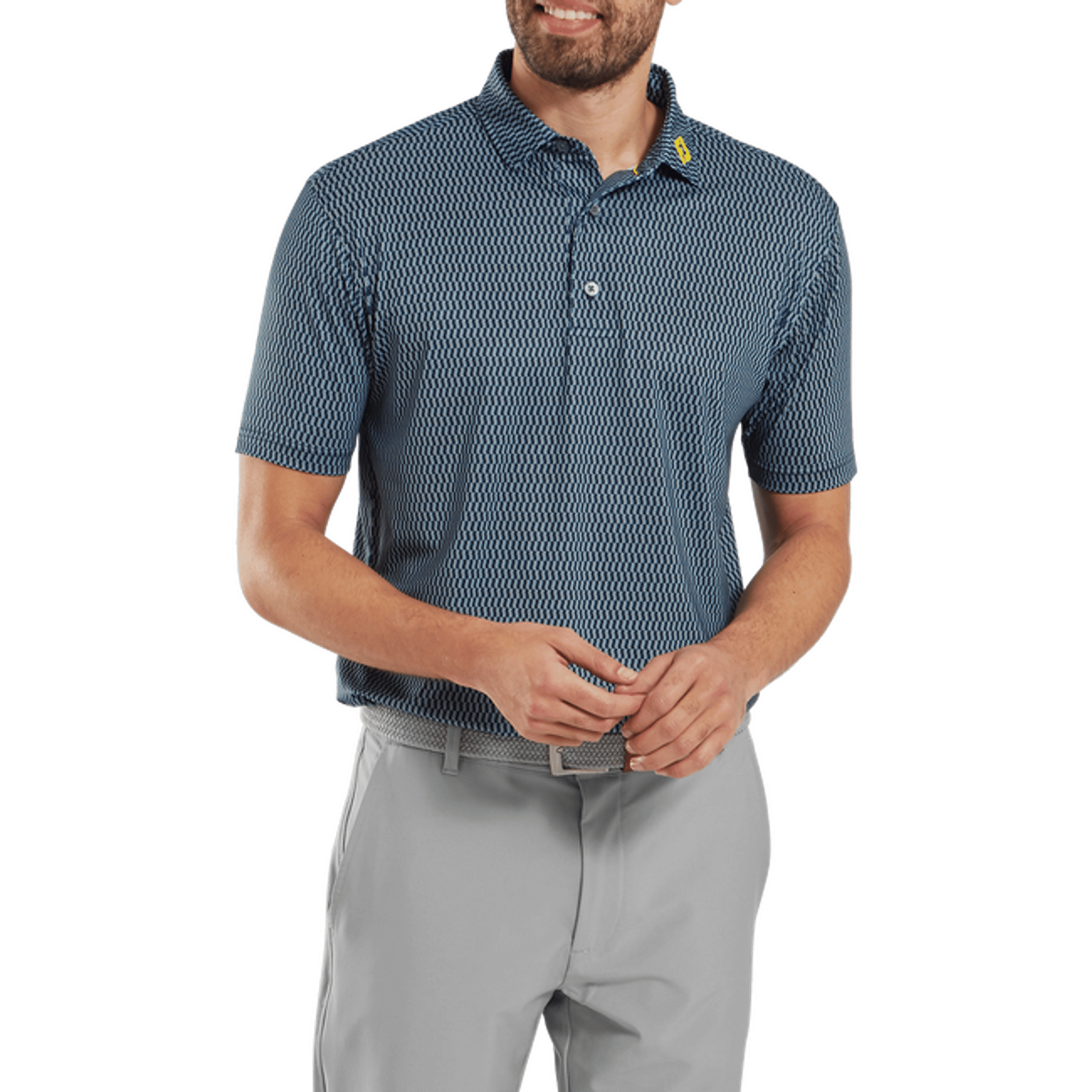 Footjoy Wiggle Print Lisle Polo Herren