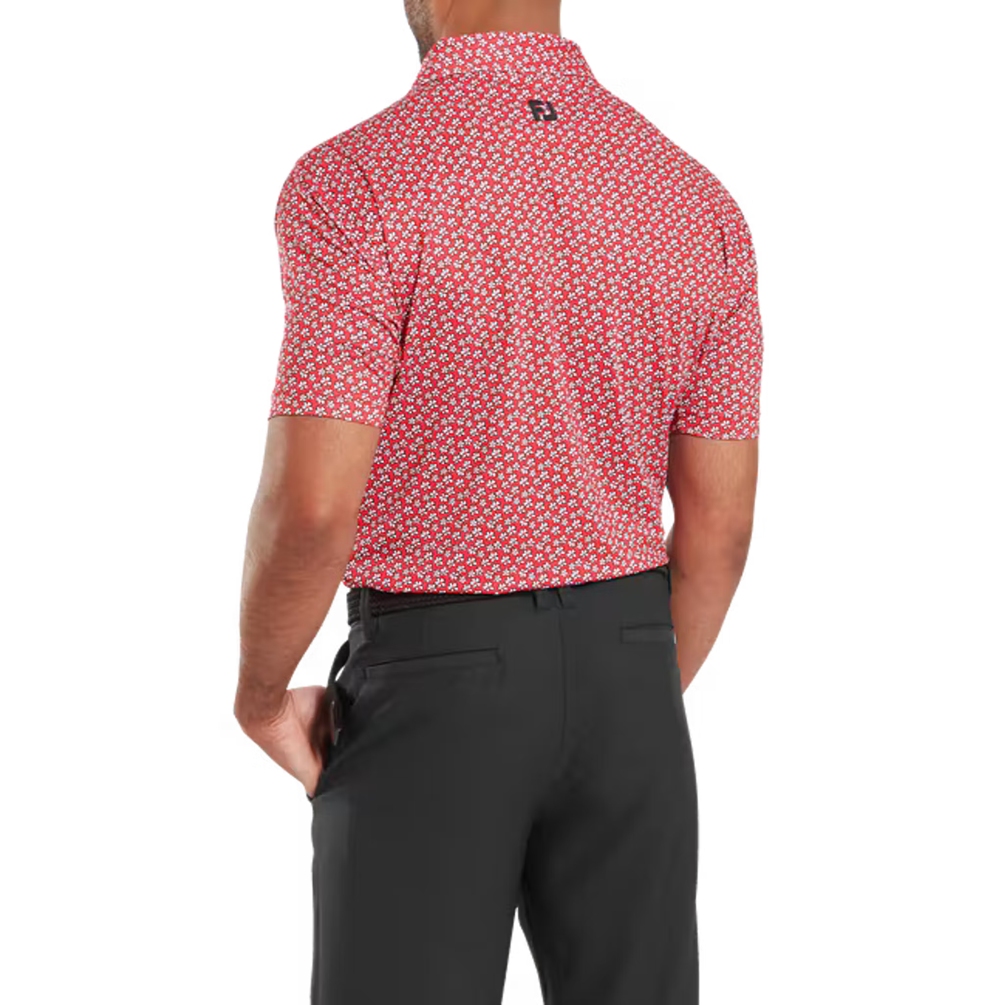 Footjoy Floral Sketch Print Lisle Polo Herren