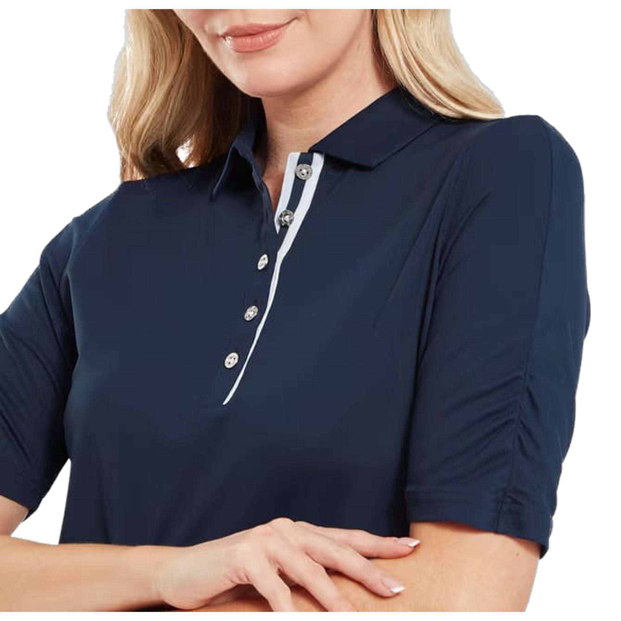Footjoy Half Sleeve Ruched Lisle Polo Damen