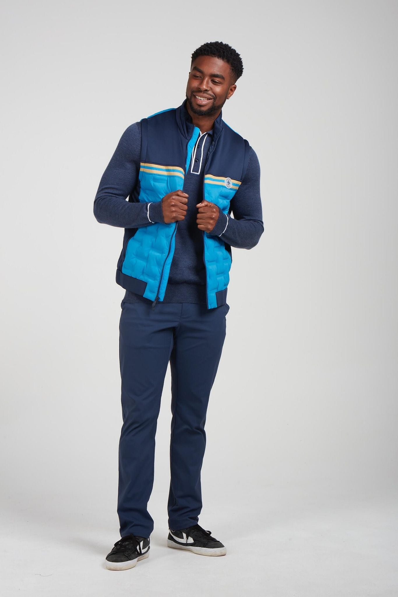 Original Penguin Insulated Mixed Media Block Weste Herren