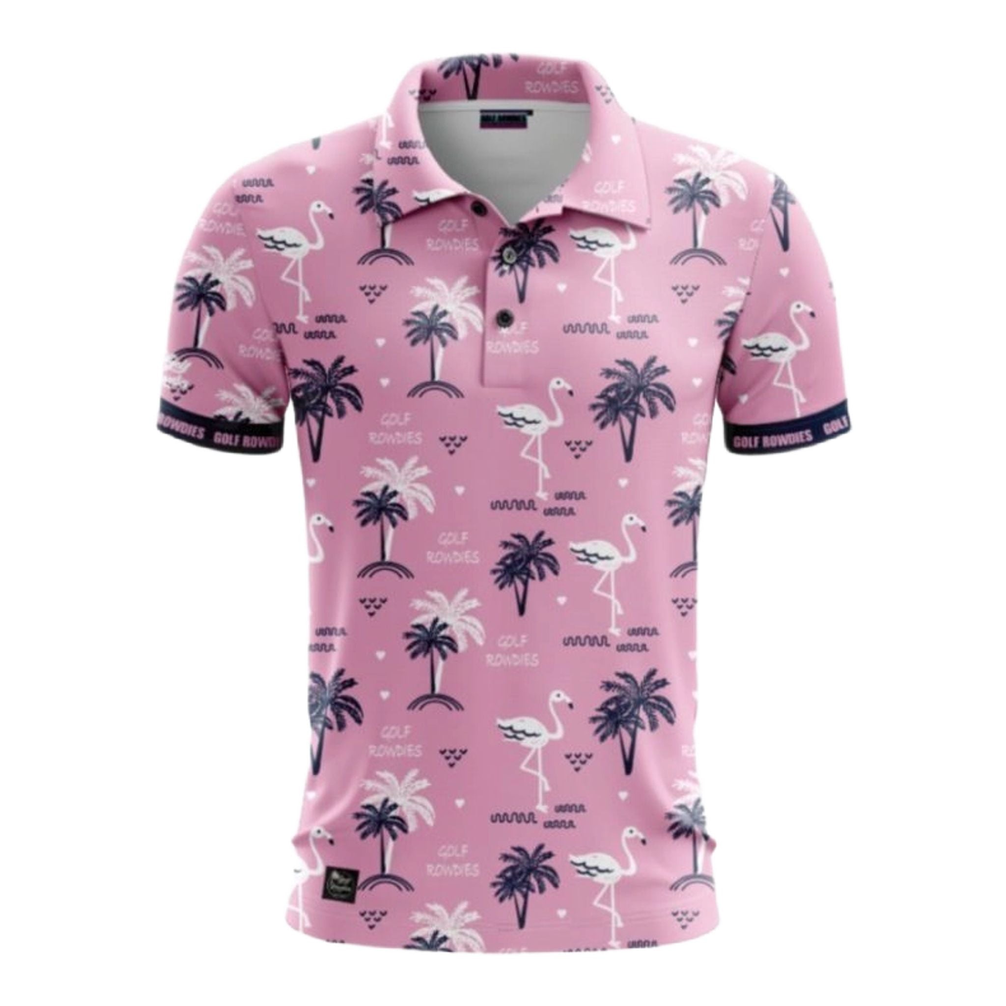 Golf Rowdies Flamingos & Palm Trees Polo Herren